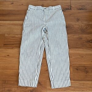 Madewell Blue and White Striped Cropped Jeans